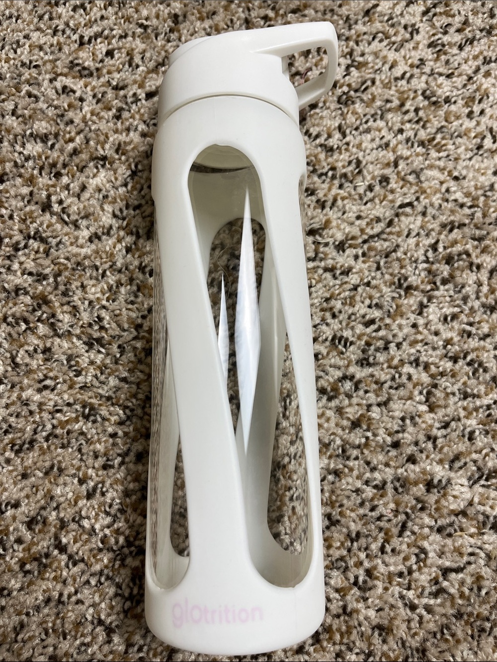 Glotrition White Glass Water Bottle with Protective Sleeve